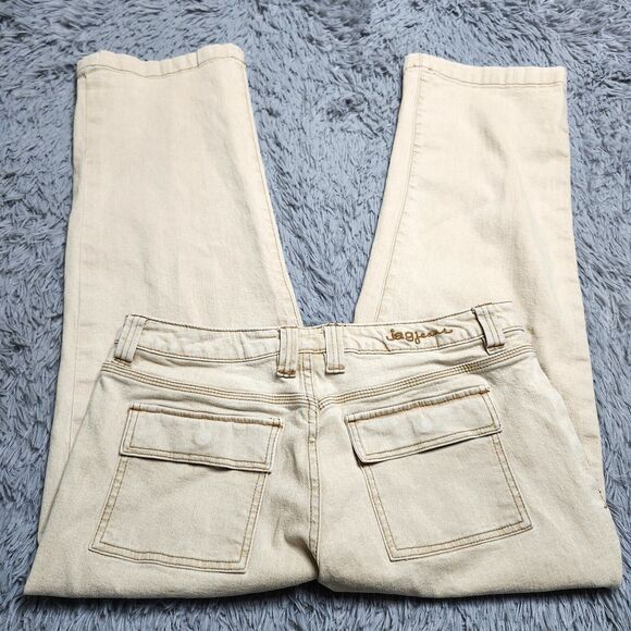 Jag Jeans Mid Rise Straight Womens 14 Button Zip Stretch Tan Palomino 28" Inseam - Picture 4 of 14